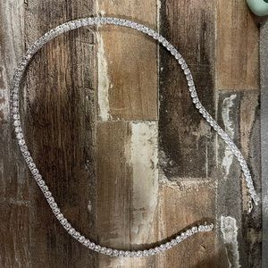 never warn real sterling silver tennis necklace